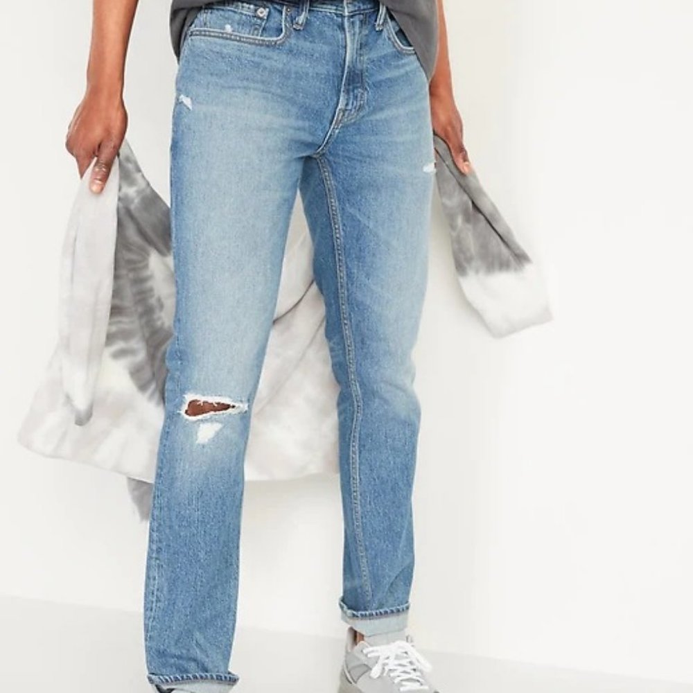 Skinny Built-In Flex Ripped Jeans for Men - NEW
